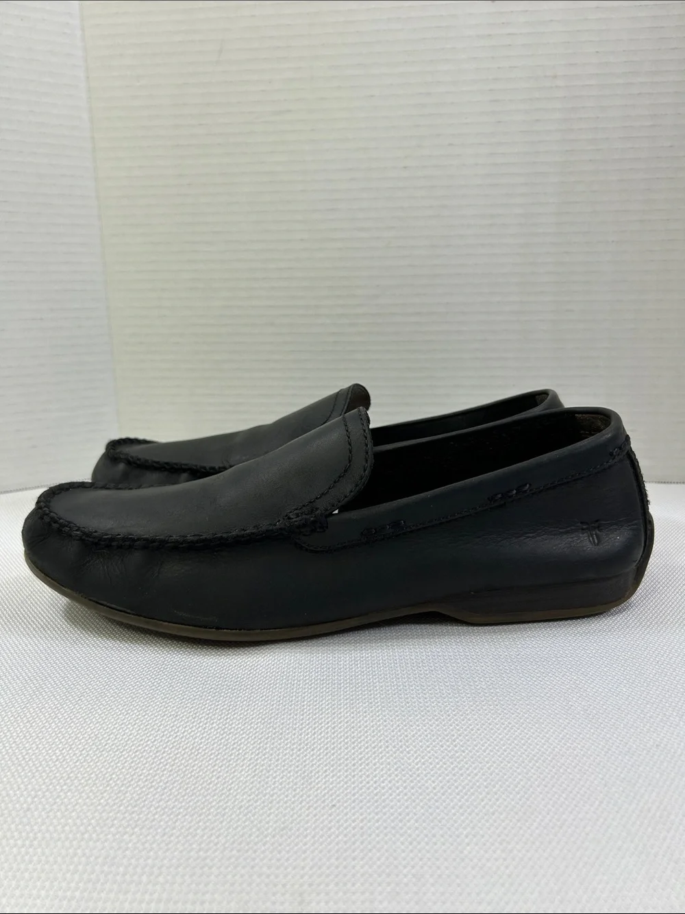 Frye Men’s Black Leather Driver Loafers Moc Toe Slip On Shoes Size 10